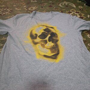 Alexander McQueen skull t-shirt grey logo medium excellent